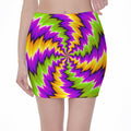 Dizzy Vortex Moving Optical Illusion Pencil Mini Skirt