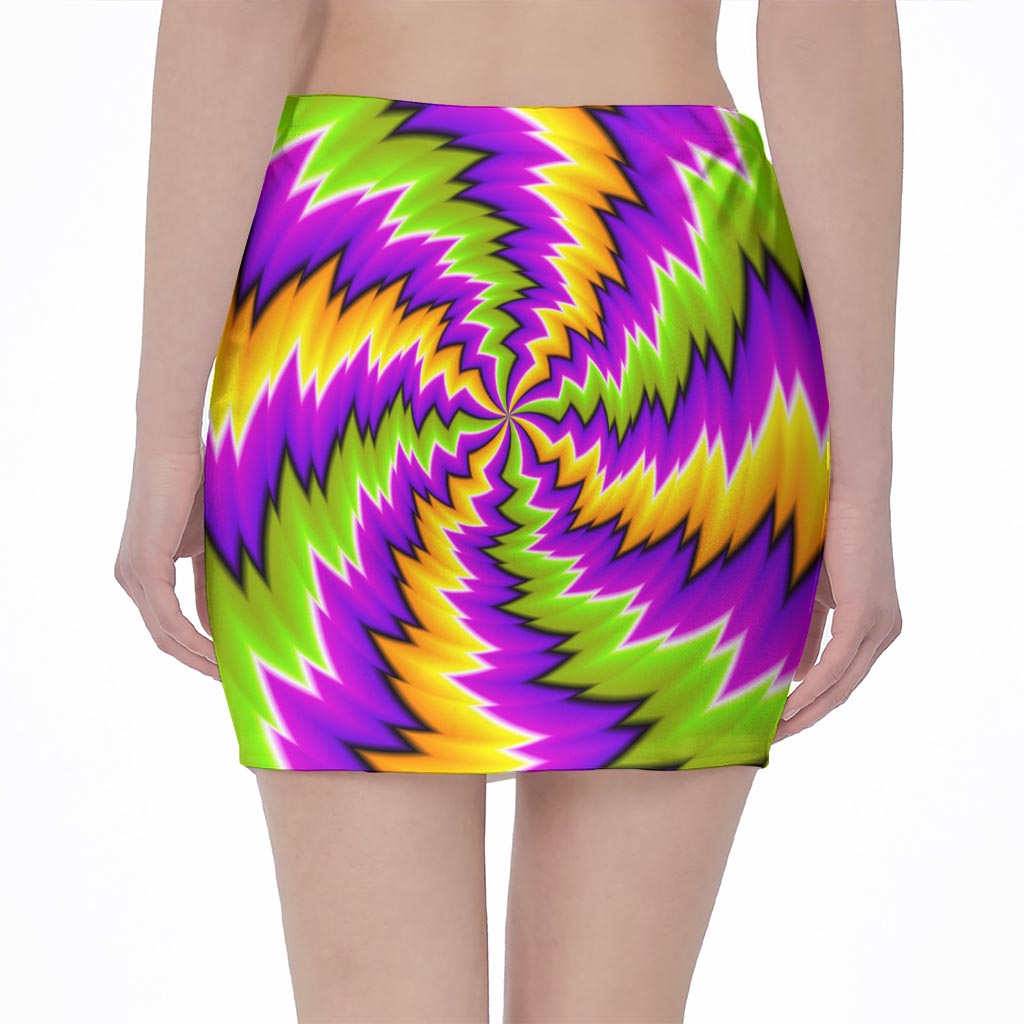 Dizzy Vortex Moving Optical Illusion Pencil Mini Skirt