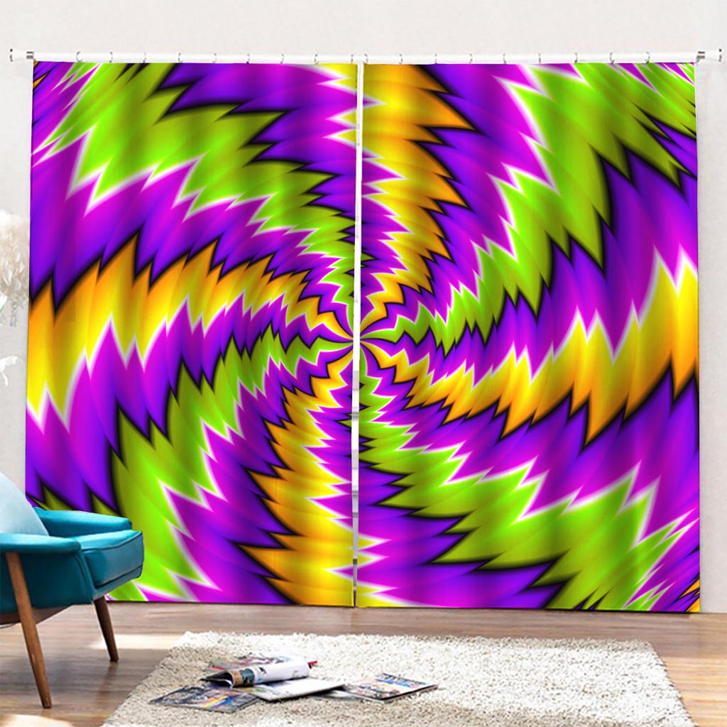 Dizzy Vortex Moving Optical Illusion Pencil Pleat Curtains