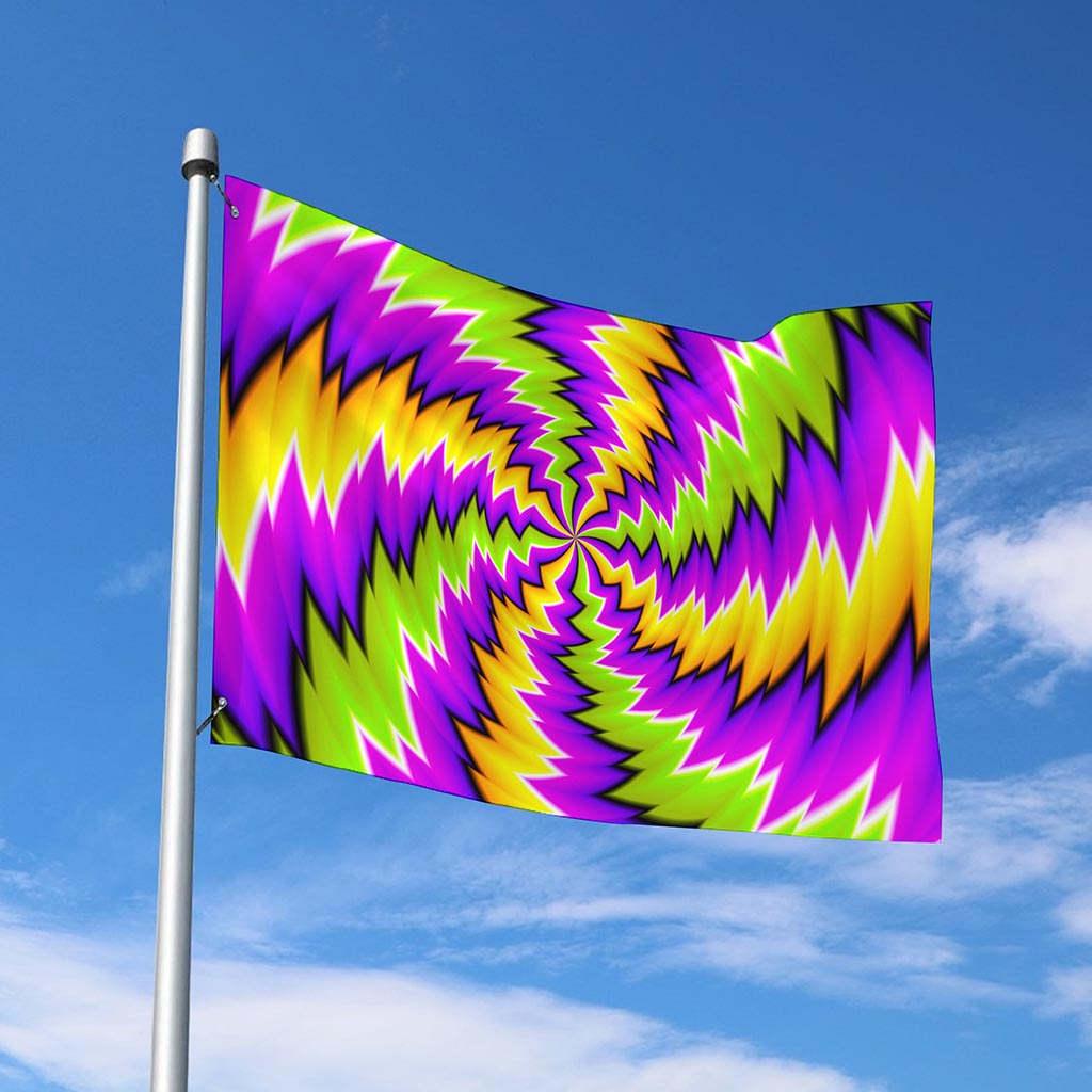Dizzy Vortex Moving Optical Illusion Polyester Flag