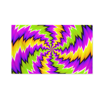 Dizzy Vortex Moving Optical Illusion Polyester Flag