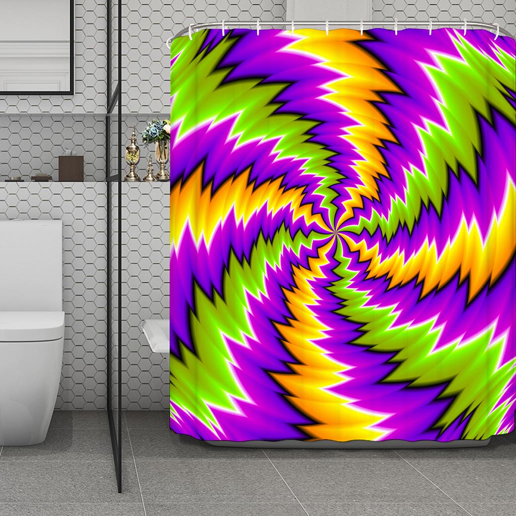 Dizzy Vortex Moving Optical Illusion Polyester Shower Curtain