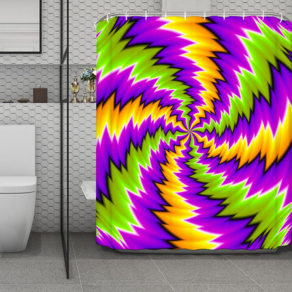 Dizzy Vortex Moving Optical Illusion Polyester Shower Curtain