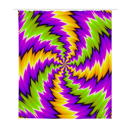 Dizzy Vortex Moving Optical Illusion Polyester Shower Curtain