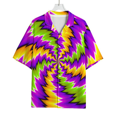 Dizzy Vortex Moving Optical Illusion Rayon Hawaiian Shirt