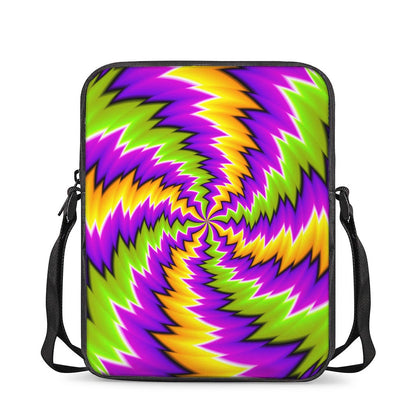 Dizzy Vortex Moving Optical Illusion Rectangular Crossbody Bag