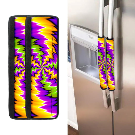 Dizzy Vortex Moving Optical Illusion Refrigerator Handle Covers