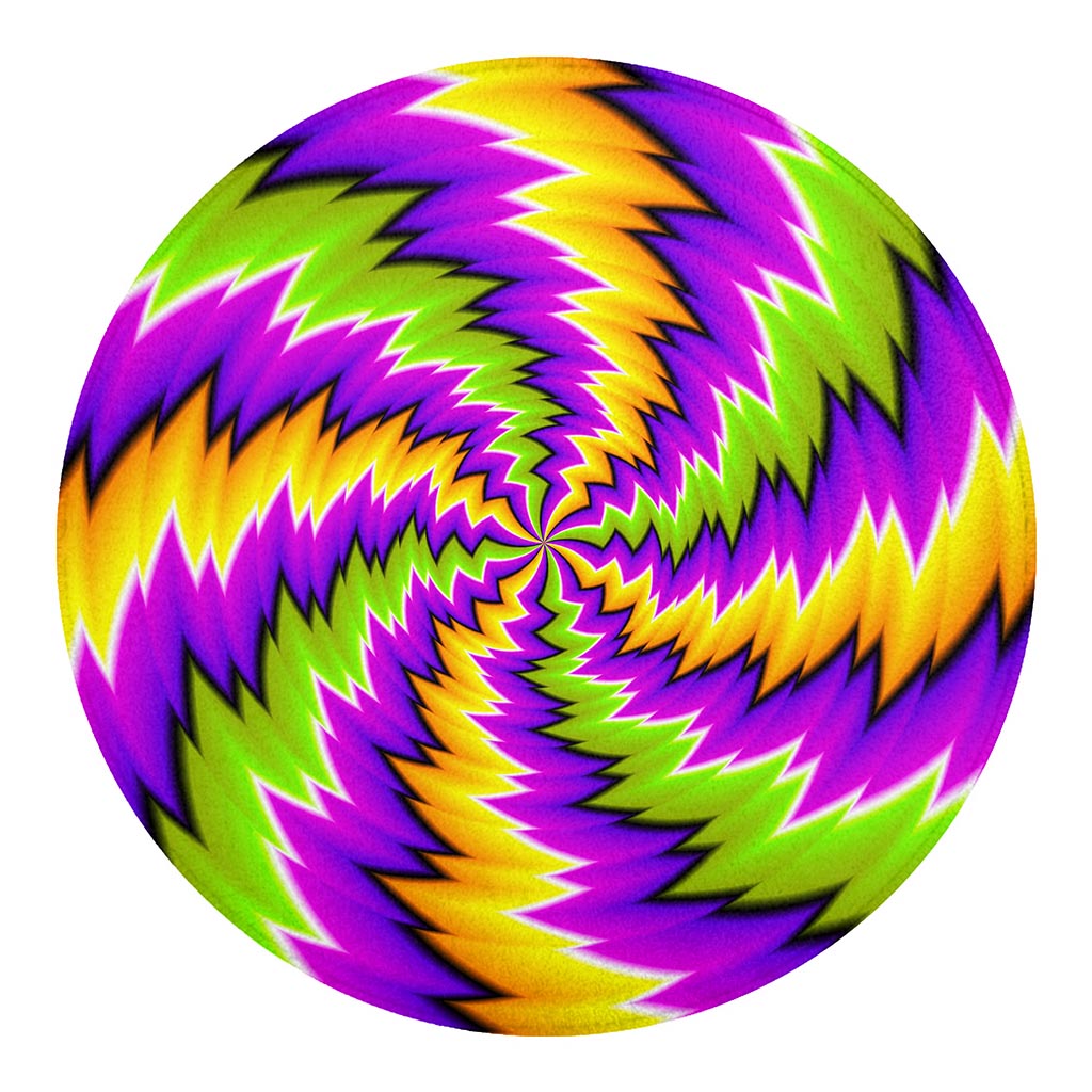 Dizzy Vortex Moving Optical Illusion Round Blanket