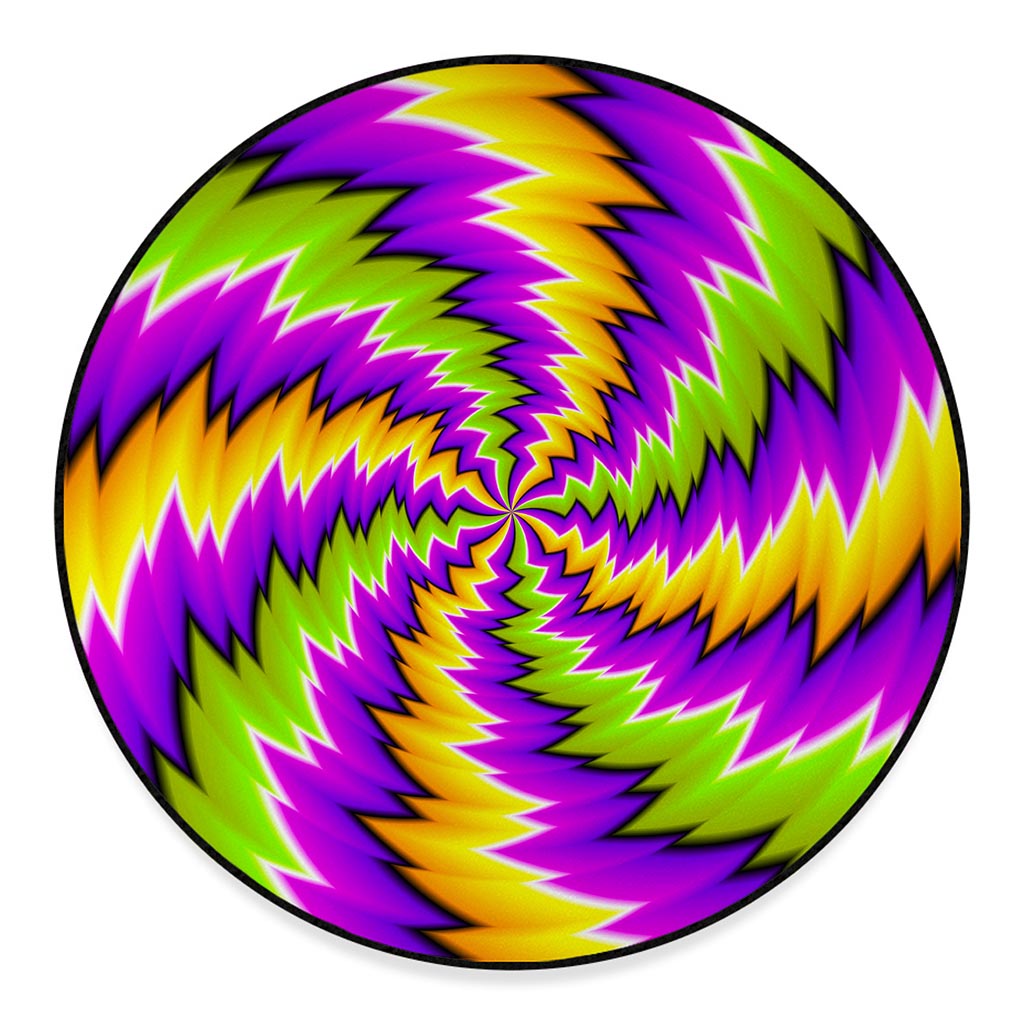 Dizzy Vortex Moving Optical Illusion Round Floor Mat
