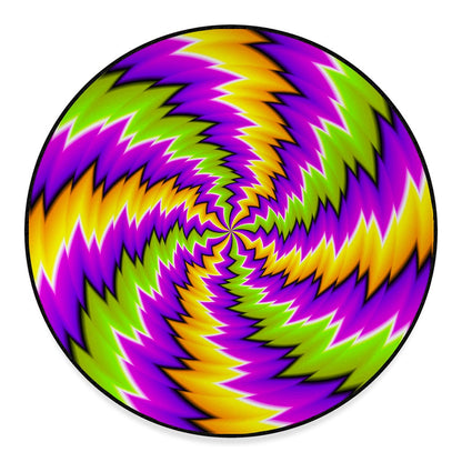 Dizzy Vortex Moving Optical Illusion Round Floor Mat