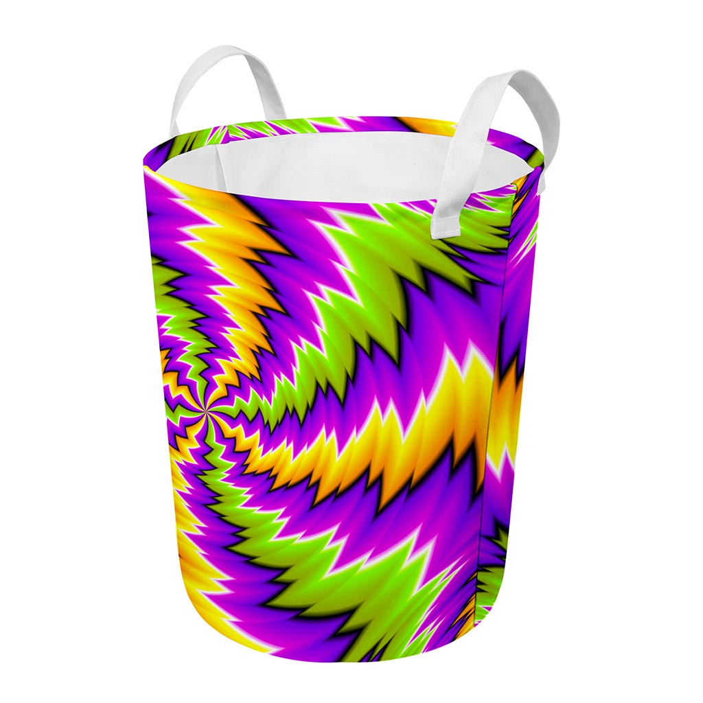 Dizzy Vortex Moving Optical Illusion Round Laundry Basket