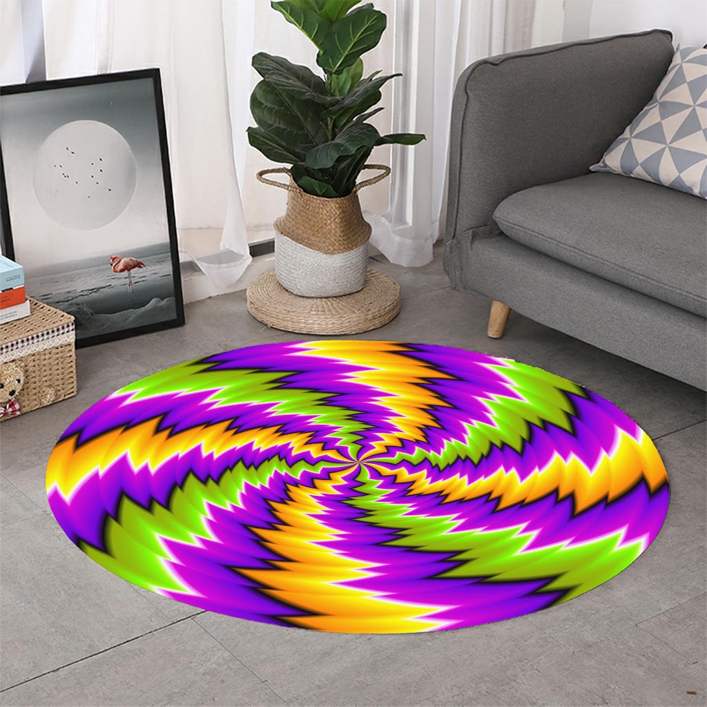 Dizzy Vortex Moving Optical Illusion Round Rug