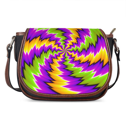 Dizzy Vortex Moving Optical Illusion Saddle Bag