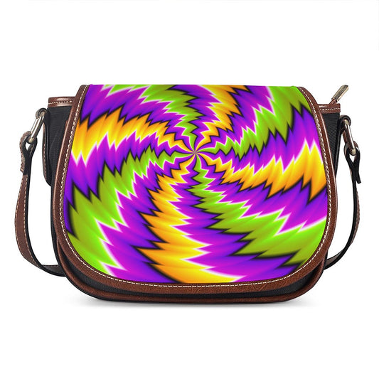 Dizzy Vortex Moving Optical Illusion Saddle Bag
