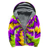 Dizzy Vortex Moving Optical Illusion Sherpa Lined Zip Up Hoodie