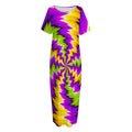 Dizzy Vortex Moving Optical Illusion Short Sleeve Long Nightdress