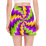 Dizzy Vortex Moving Optical Illusion Side Slit Mini Skirt