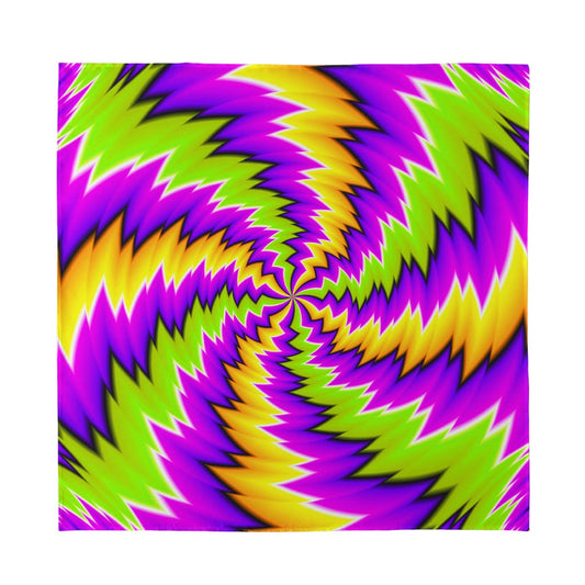 Dizzy Vortex Moving Optical Illusion Silk Bandana