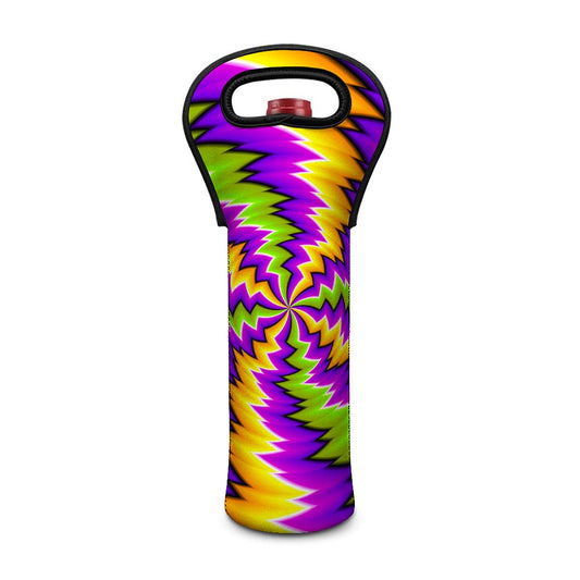 Dizzy Vortex Moving Optical Illusion Single Neoprene Wine Tote