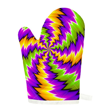 Dizzy Vortex Moving Optical Illusion Single Oven Mitt