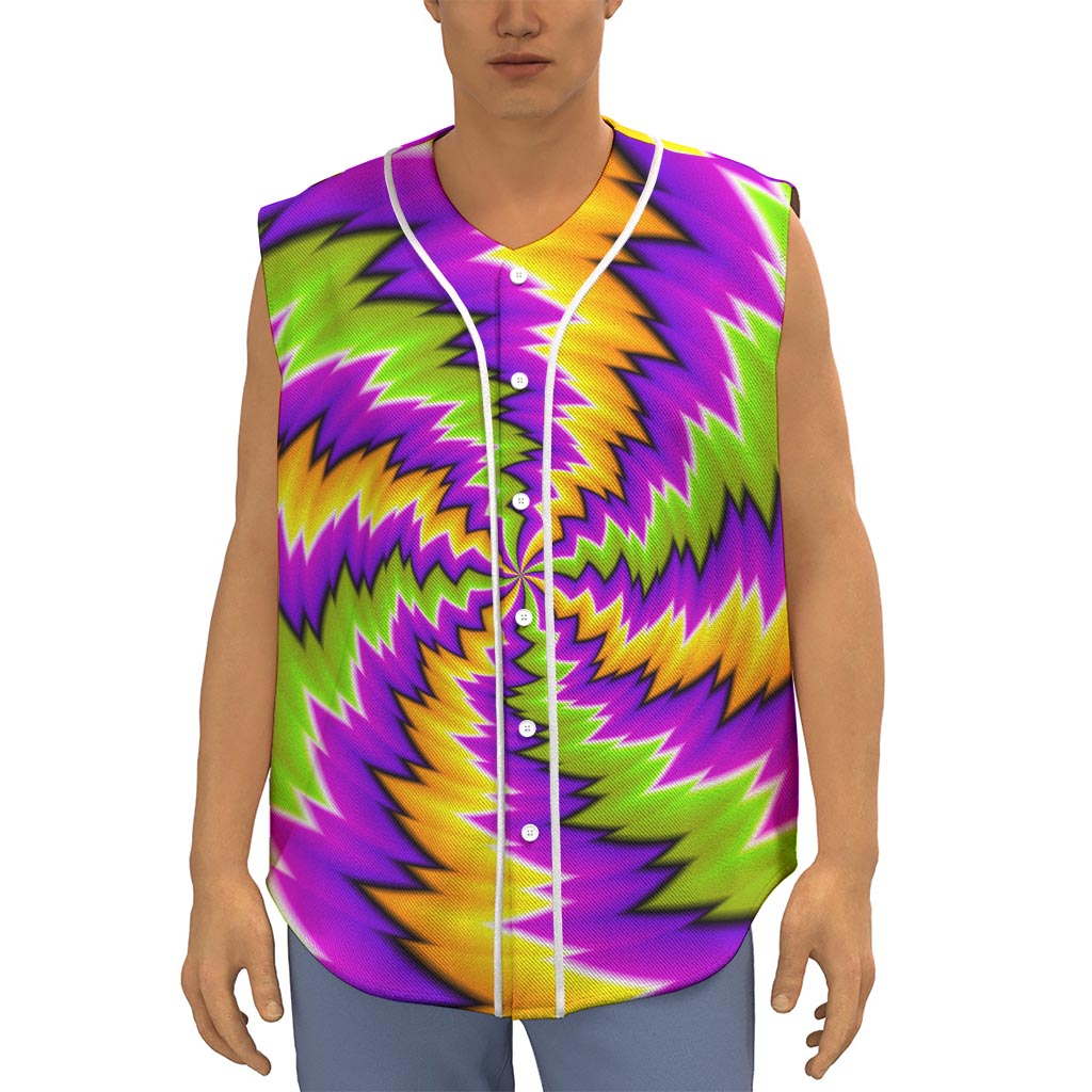 Dizzy Vortex Moving Optical Illusion Sleeveless Baseball Jersey