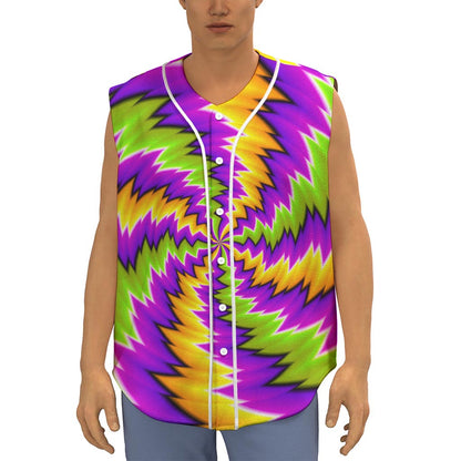 Dizzy Vortex Moving Optical Illusion Sleeveless Baseball Jersey