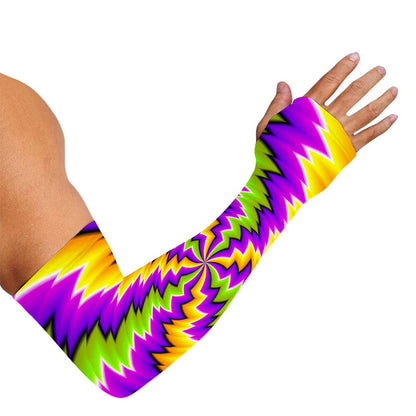 Dizzy Vortex Moving Optical Illusion Sun Protection Arm Sleeves