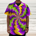 Dizzy Vortex Moving Optical Illusion Textured Short Sleeve Shirt