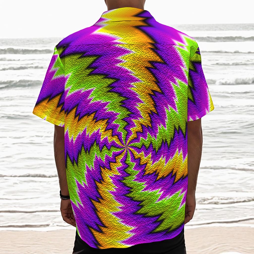 Dizzy Vortex Moving Optical Illusion Textured Short Sleeve Shirt