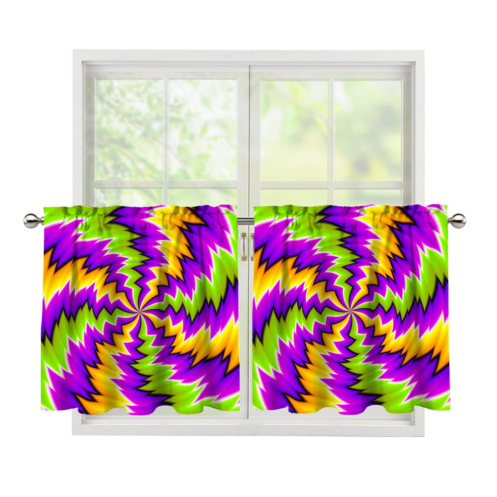 Dizzy Vortex Moving Optical Illusion Tier Curtains