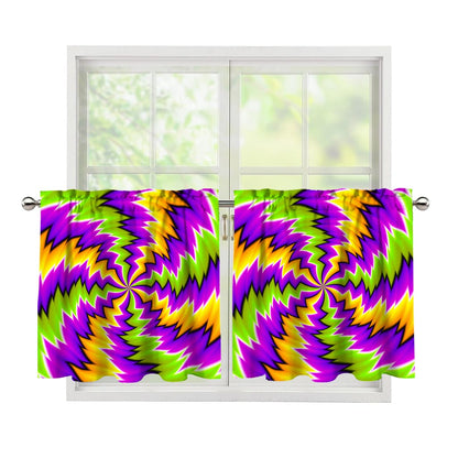 Dizzy Vortex Moving Optical Illusion Tier Curtains