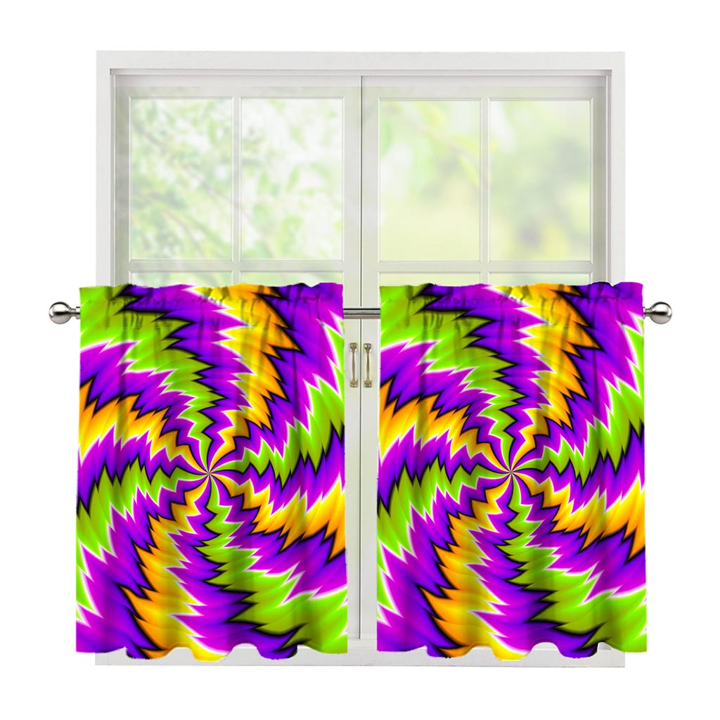 Dizzy Vortex Moving Optical Illusion Tier Curtains