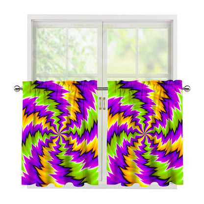 Dizzy Vortex Moving Optical Illusion Tier Curtains