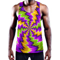 Dizzy Vortex Moving Optical Illusion Men's Workout Tank Top