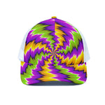 Dizzy Vortex Moving Optical Illusion White Mesh Trucker Cap