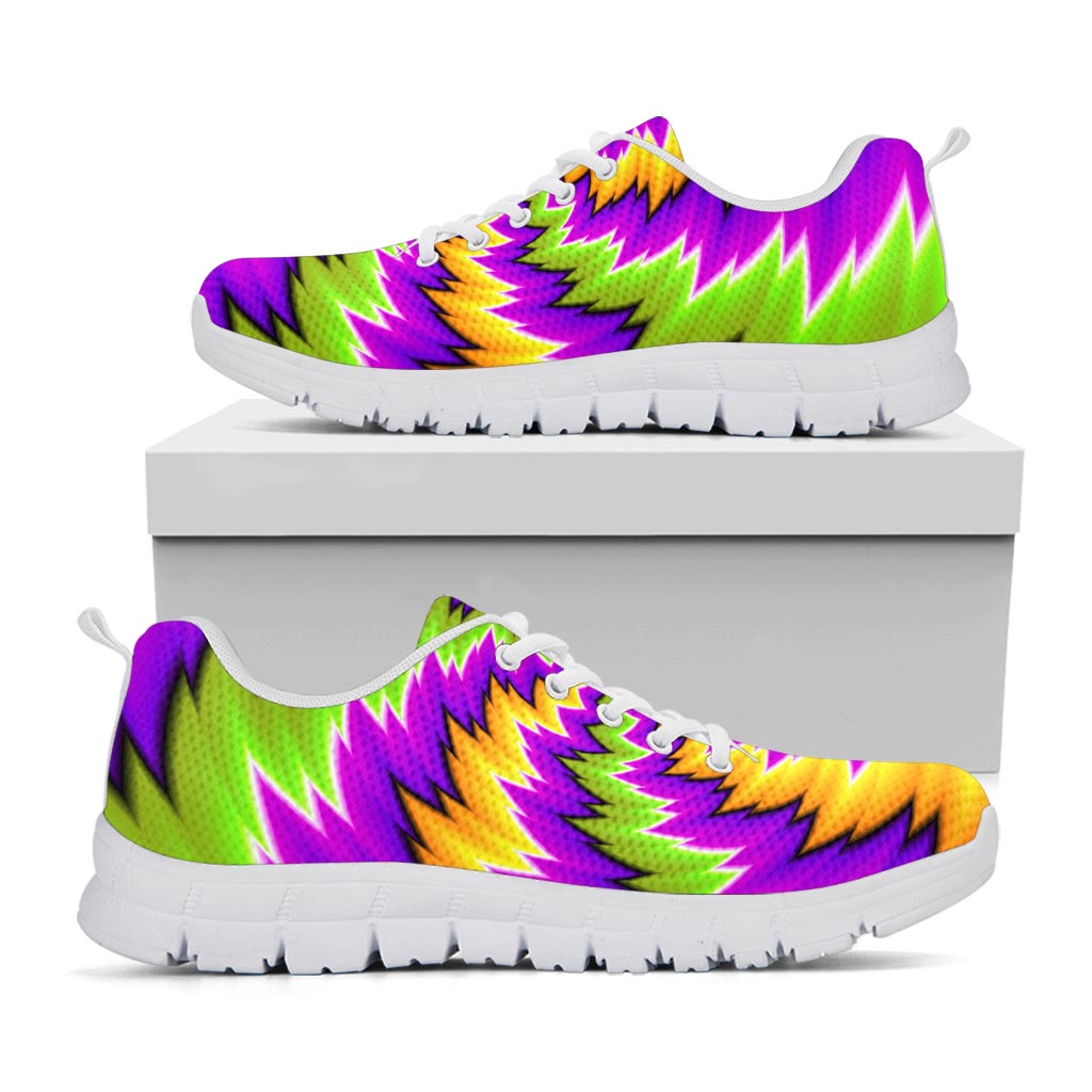 Dizzy Vortex Moving Optical Illusion White Running Shoes