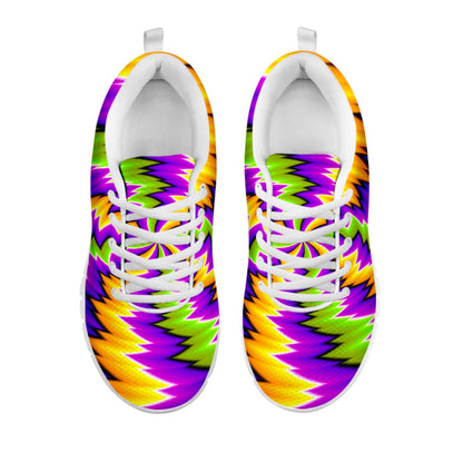 Dizzy Vortex Moving Optical Illusion White Running Shoes