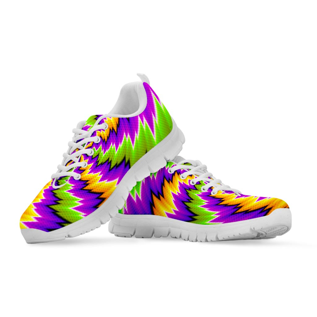Dizzy Vortex Moving Optical Illusion White Running Shoes