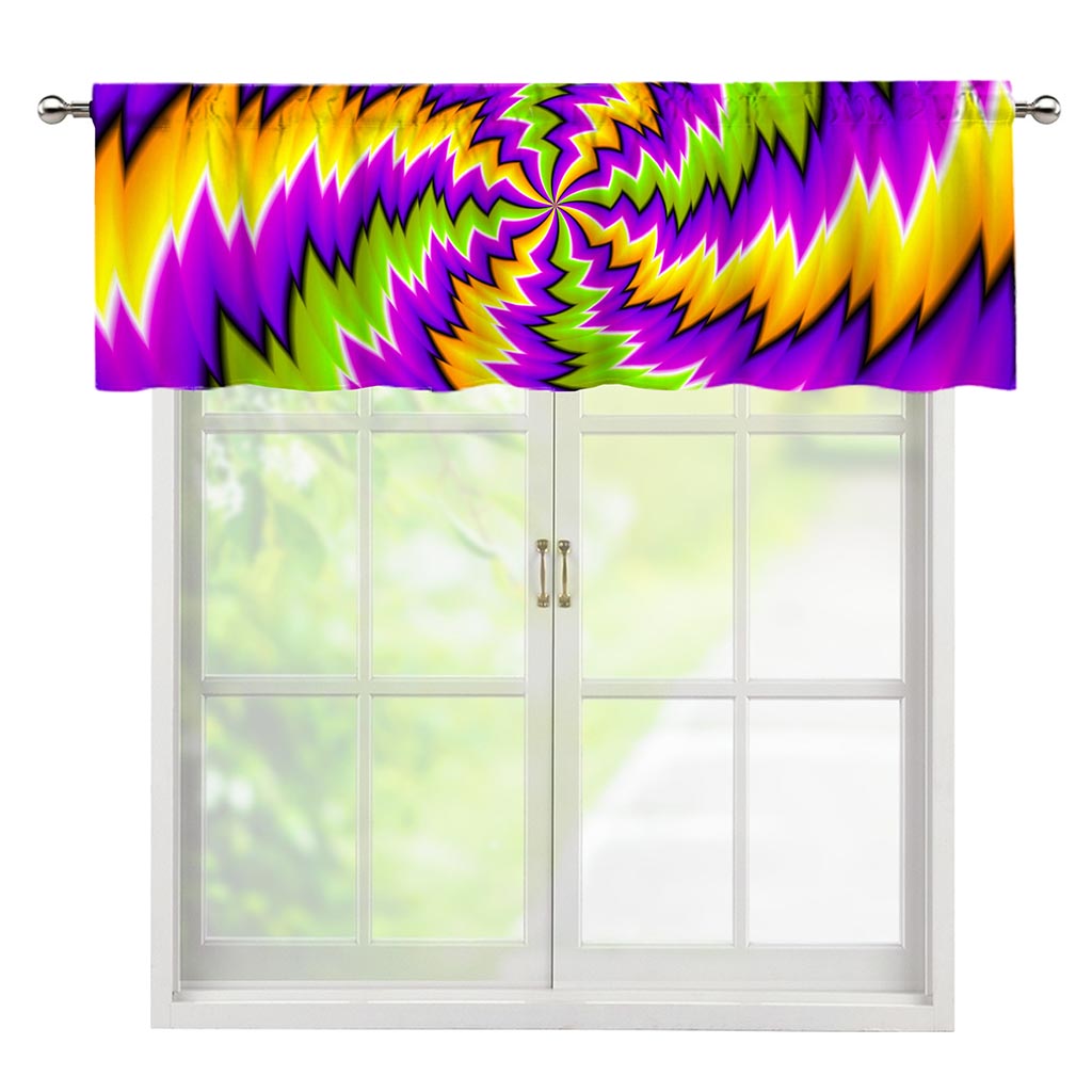 Dizzy Vortex Moving Optical Illusion Window Valance
