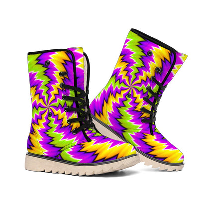 Dizzy Vortex Moving Optical Illusion Winter Boots