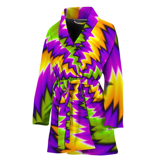 Dizzy Vortex Moving Optical Illusion Women's Bathrobe