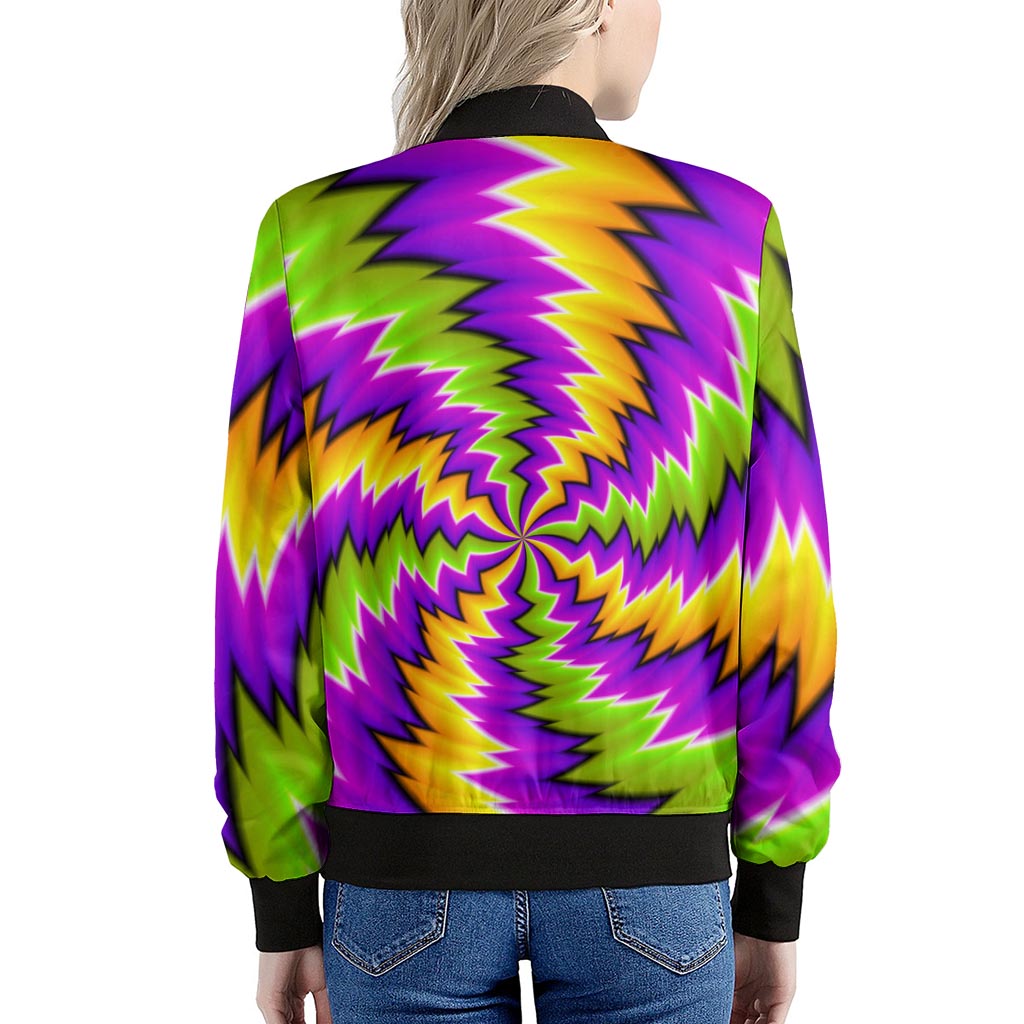 Dizzy Vortex Moving Optical Illusion Women's Bomber Jacket