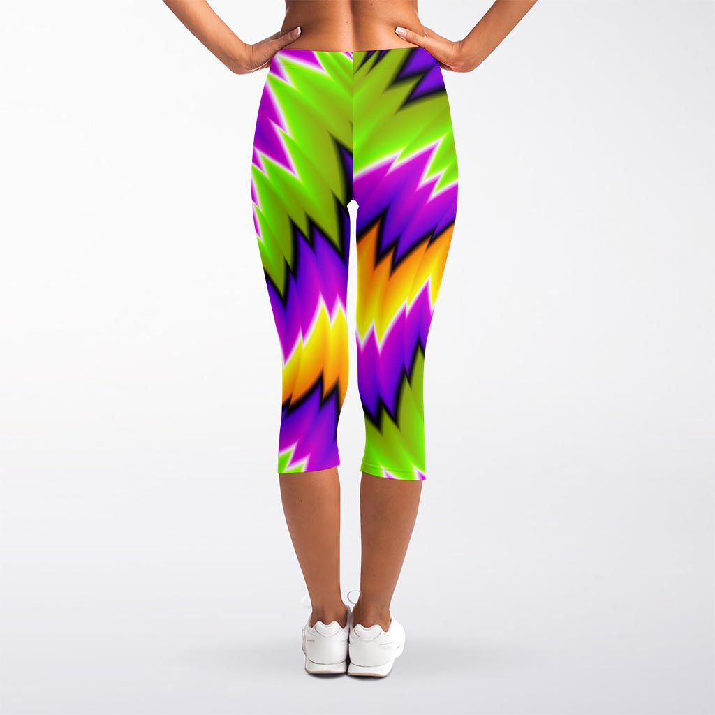 Dizzy Vortex Moving Optical Illusion Women's Capri Leggings