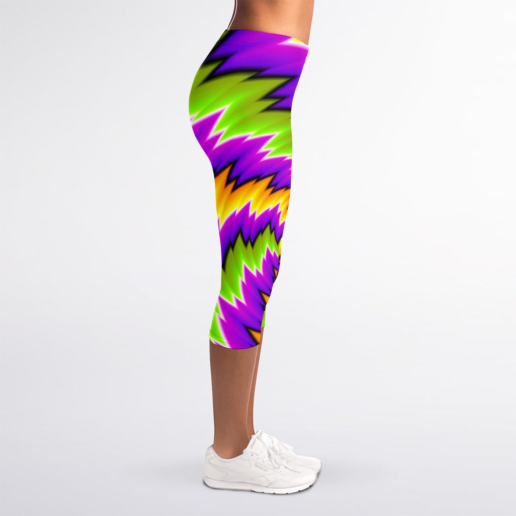 Dizzy Vortex Moving Optical Illusion Women's Capri Leggings