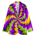 Dizzy Vortex Moving Optical Illusion Women's Cotton Blazer