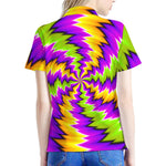 Dizzy Vortex Moving Optical Illusion Women's Polo Shirt