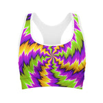Dizzy Vortex Moving Optical Illusion Women's Sports Bra
