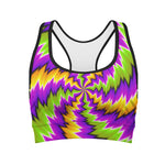Dizzy Vortex Moving Optical Illusion Women's Sports Bra