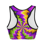Dizzy Vortex Moving Optical Illusion Women's Sports Bra