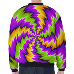 Dizzy Vortex Moving Optical Illusion Zip Sleeve Bomber Jacket